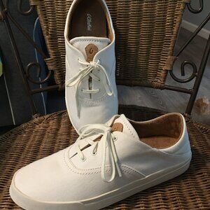 Women's Olukai Kohu Sneakers Ivory Size 11 Canvas and Leather